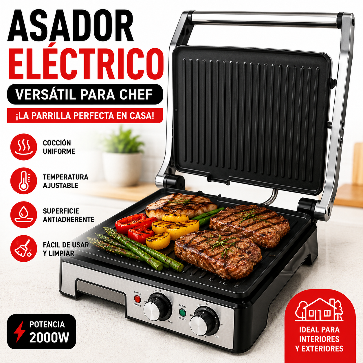 GrillExpert™ Asador Eléctrico Versátil para Chef