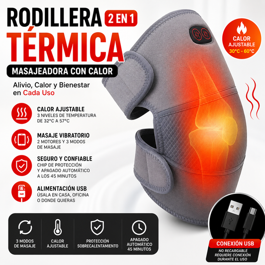CalorFlex™ Rodillera termica masajeadora 2 en 1