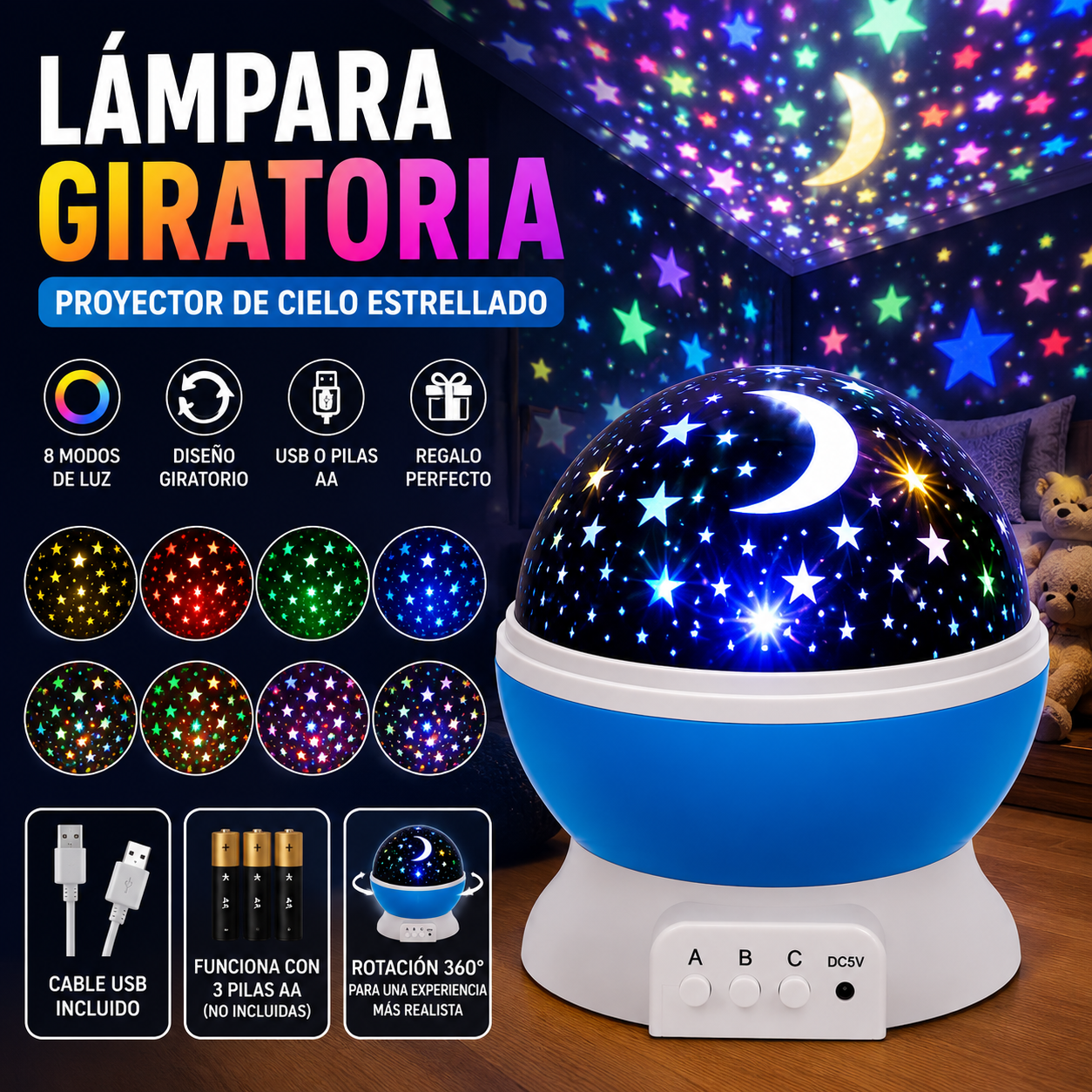DecoLuz™ lámpara giratoria para decoración