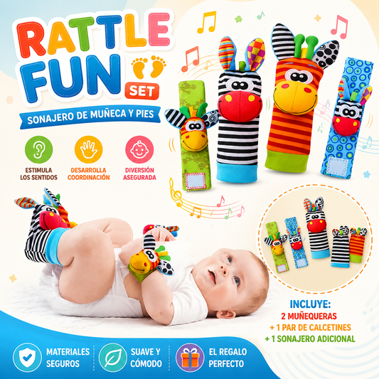 Bebé Campanita™ RattleFun Set: Sonajero de Muñeca y Pies